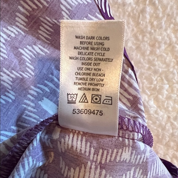 Roaman’s Purple Patterned Button-Up Blouse with Cardigan size 22W - Picture 12 of 16